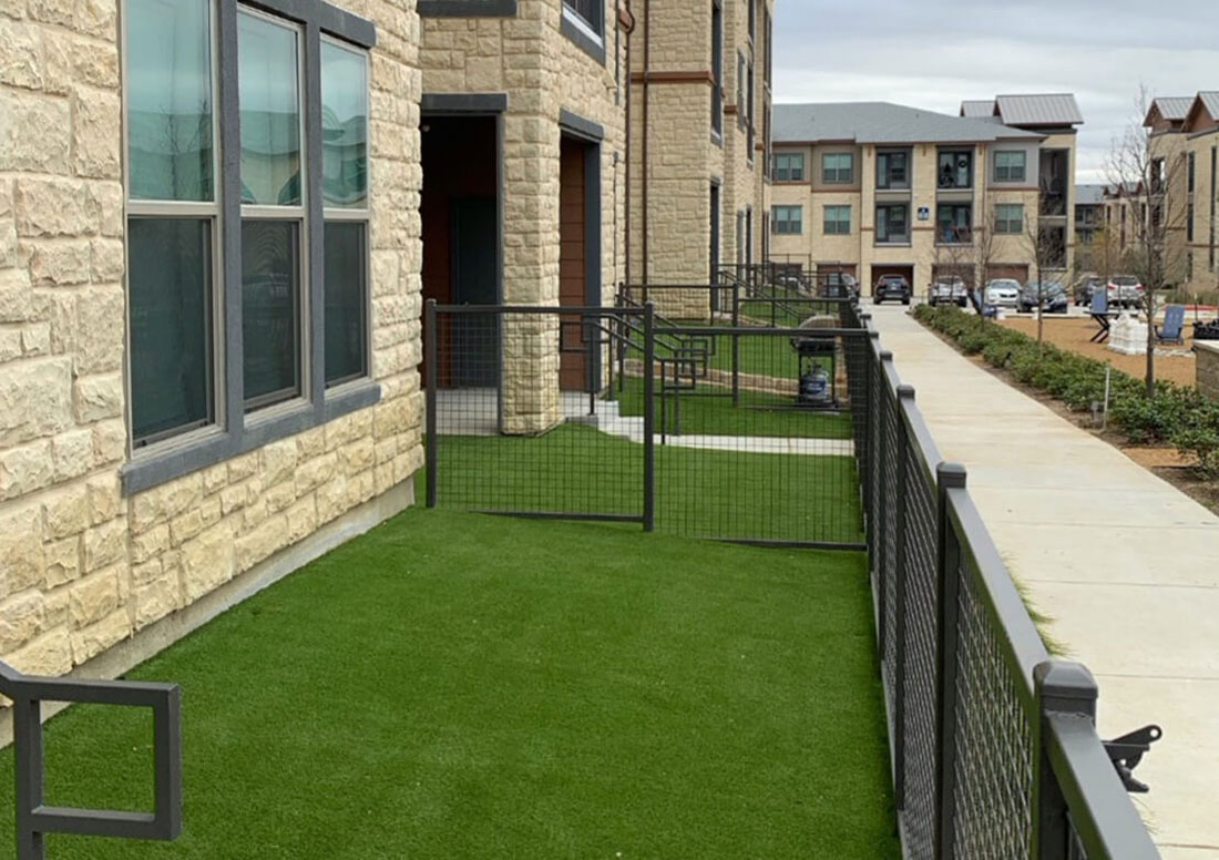 Multi-family Artificial Turf on patio and decks