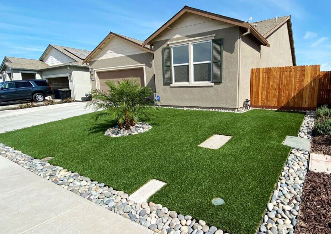 new Housing with Artificial turf